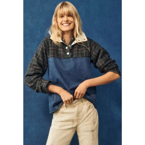 Anthropologie Jackets & Blazers - Anthropologie Carleen Denim Trucker Jacket XL
